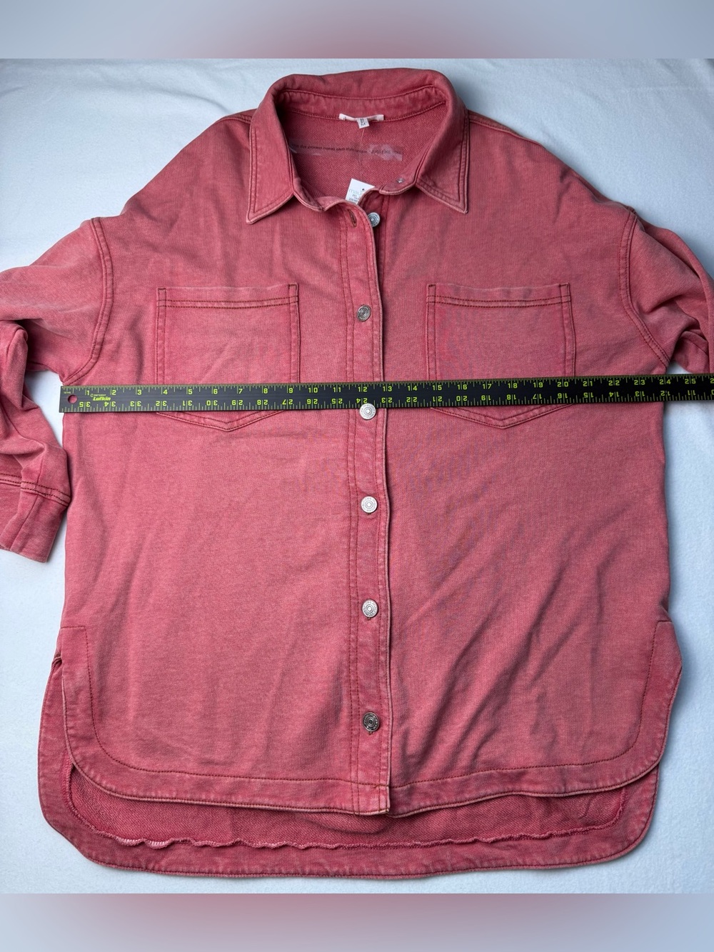 Maurices Washed Rose Button-Up Shacket Jacket - Picture 6 of 7